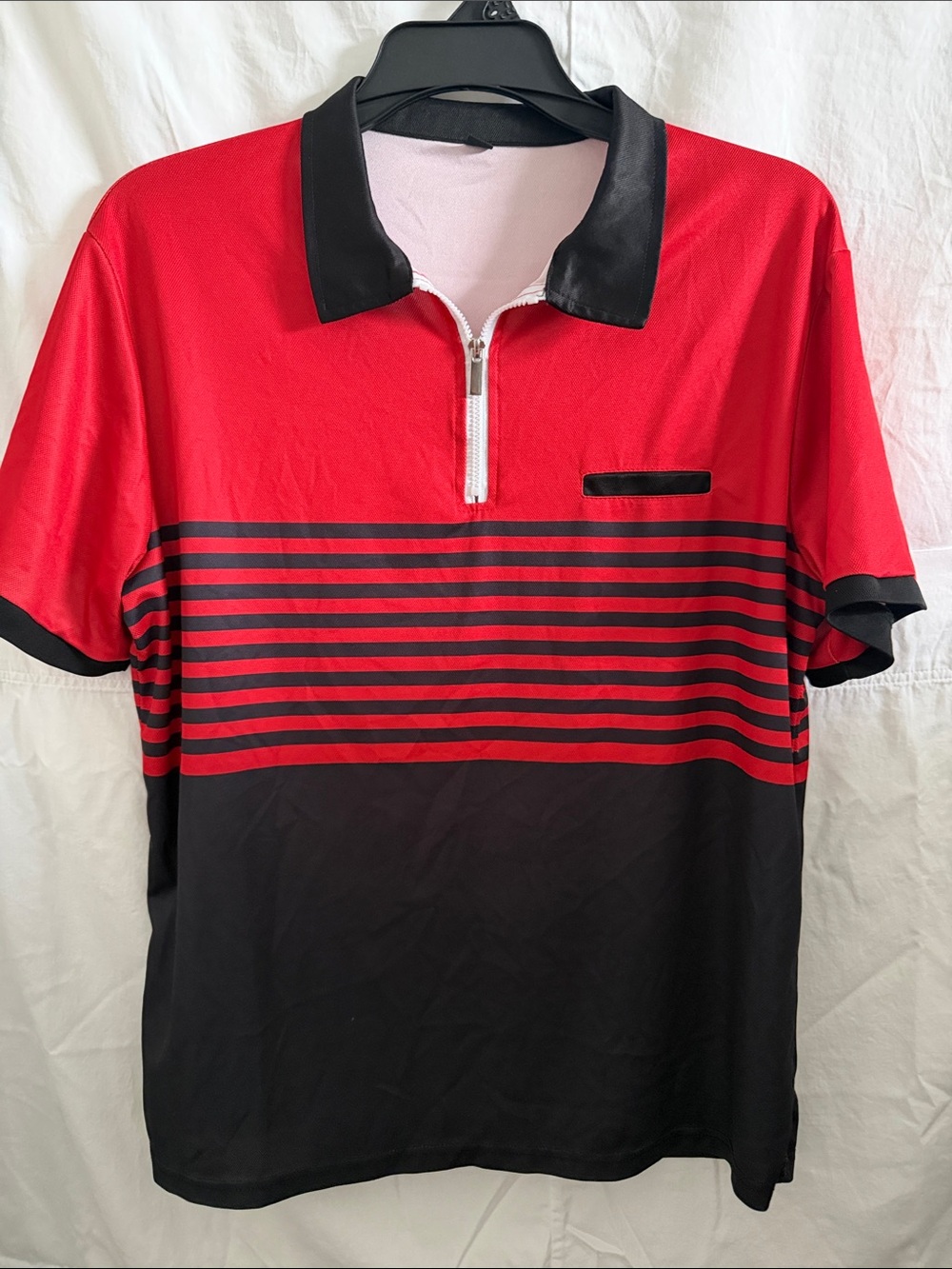 Unlisted Red and Black Zip-Front Polo